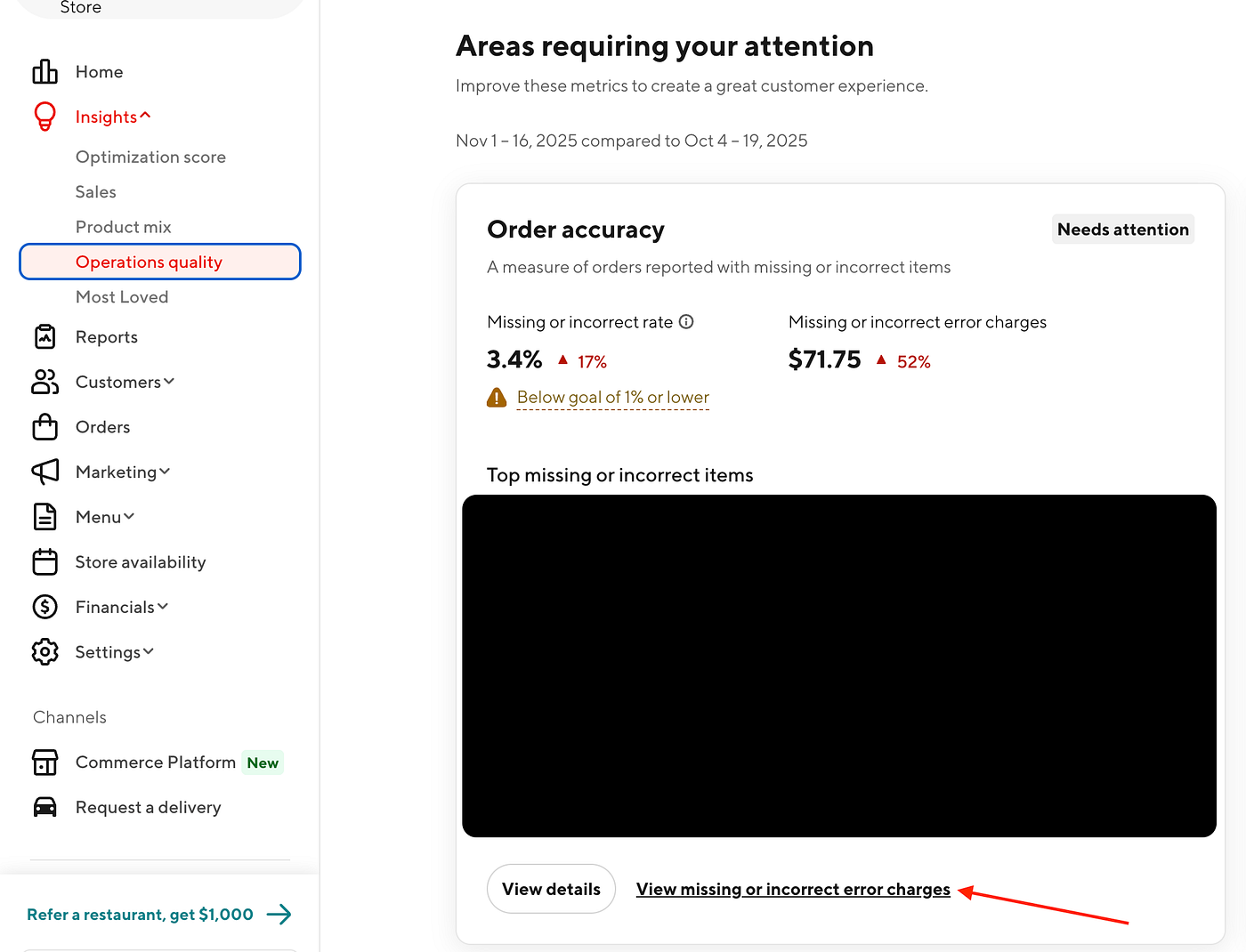 DoorDash operations quality panel
